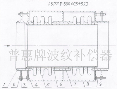 雙向補(bǔ)償波紋補(bǔ)償器圖紙